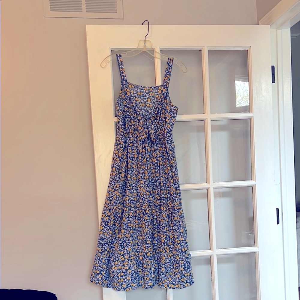 Floral Blue and Yellow Dress